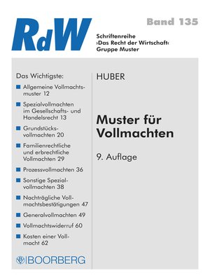 cover image of Muster für Vollmachten
